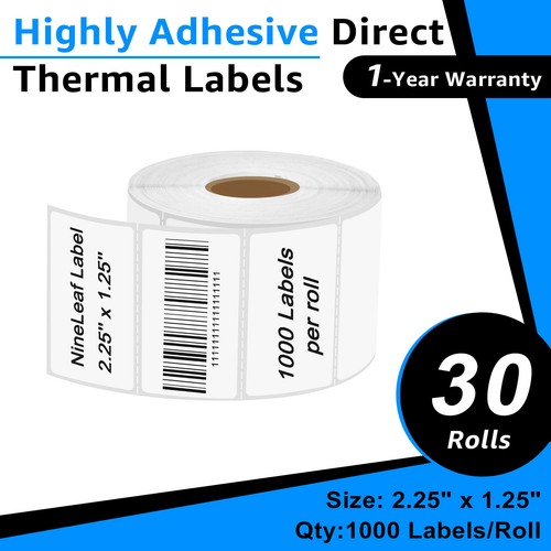30rolls 25 thermal - 2.25"x, 1.25"